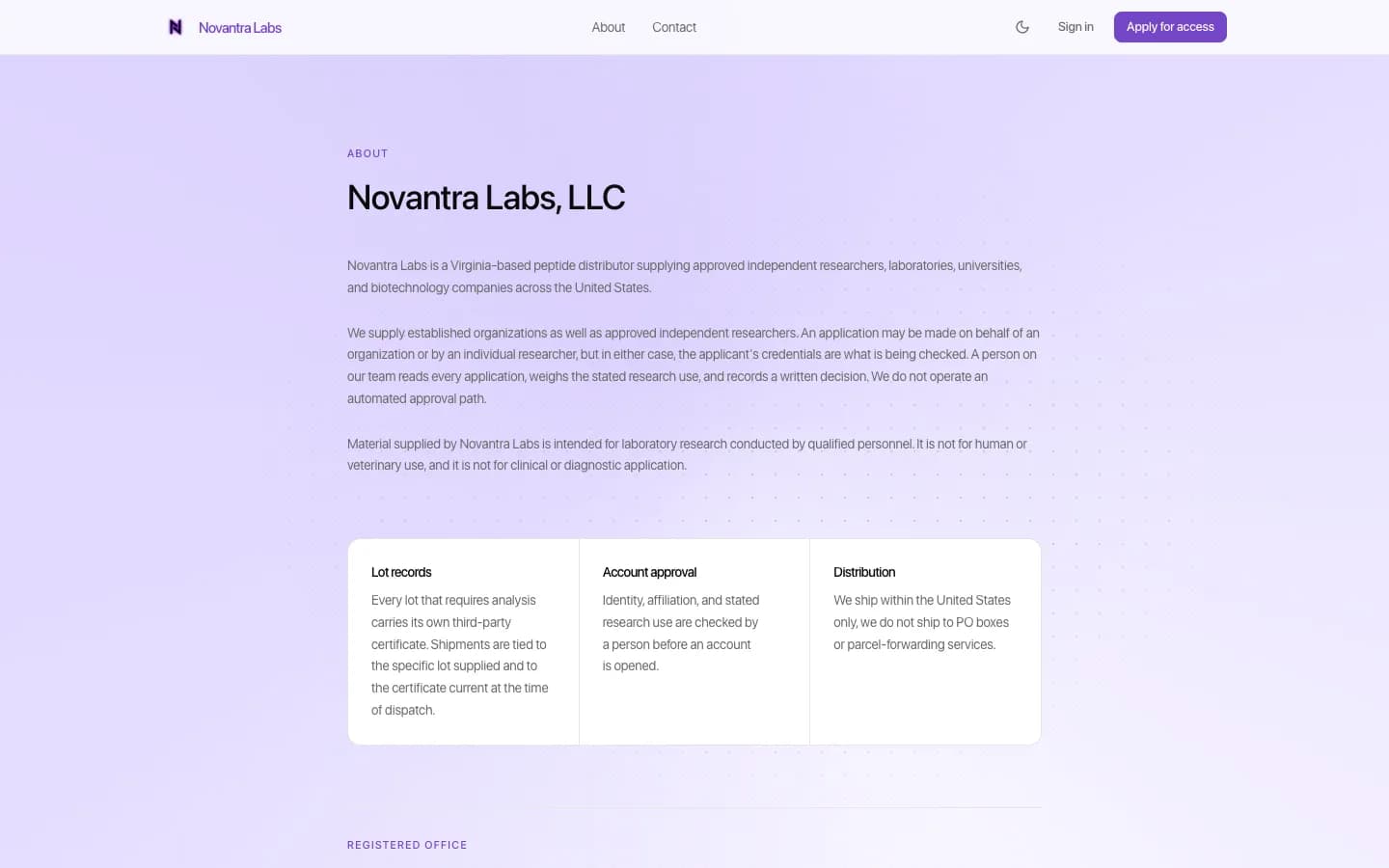 The Novantra Labs about page